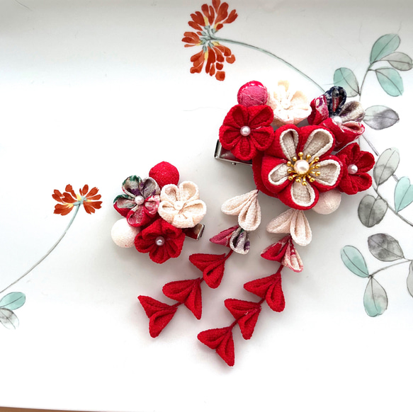 つまみ細工　髪飾り　七五三　おまけ付き つまみ細工髪飾り 七五三 雑貨・その他 Fleuretteフルレット