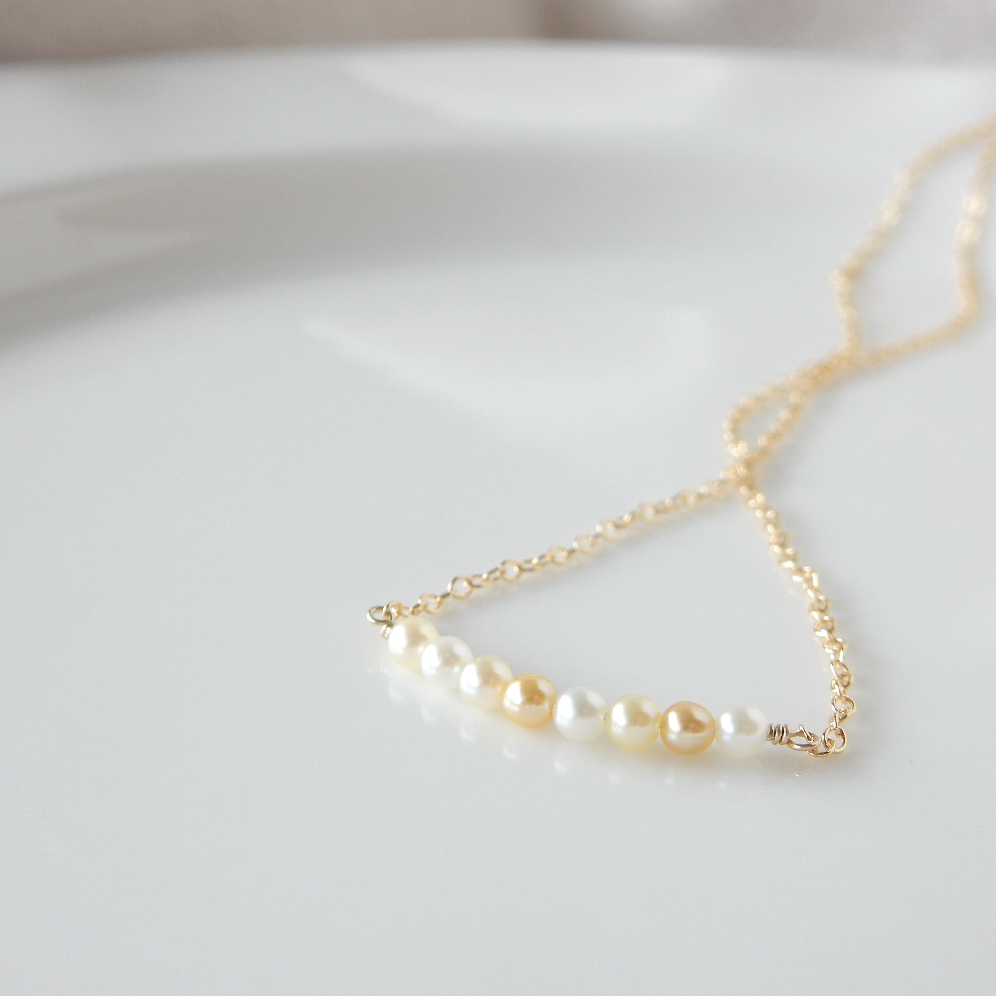 アコヤベビーパールバーネックレス（ミックスカラー）14kgf【1529】