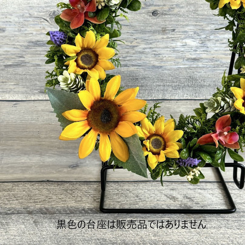 値下げ】ひまわりのリース /アーティフィシャルフラワー 造花 サン 