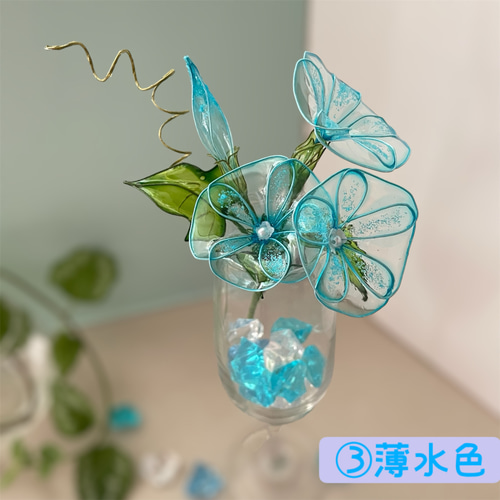 朝顔☆ディップフラワー☆アメリカンフラワー☆夏の花☆夏☆夏