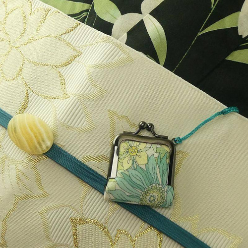 ゴッホ長尺リバーシブル半幅帯「ひまわり」直輸入生地（共布半衿とちび