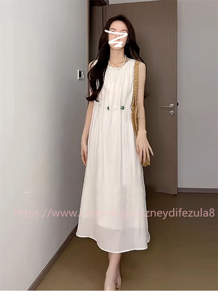 小柄ノースリーブタンクトップ黄色ワンピース子供2024新型夏の雰囲気遮肉着やせロングスカート