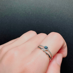 ラブラドライト/ひとつぶリング/silver925/ 3ミリ石/指輪 3枚目の画像