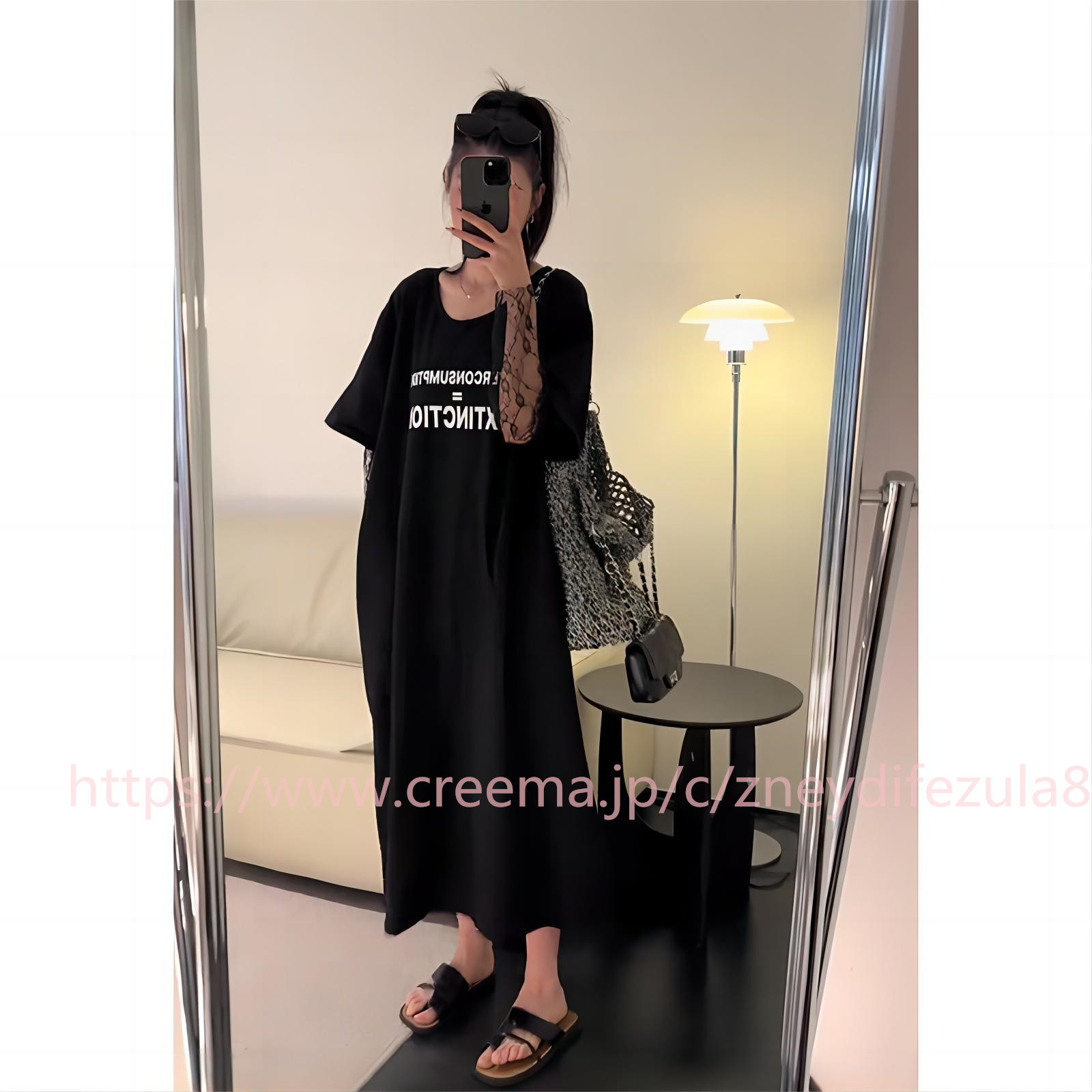 だるい風のミディアムTシャツスカート女レトロ中袖ワンピース街の空気をかきたてる夏2024新型