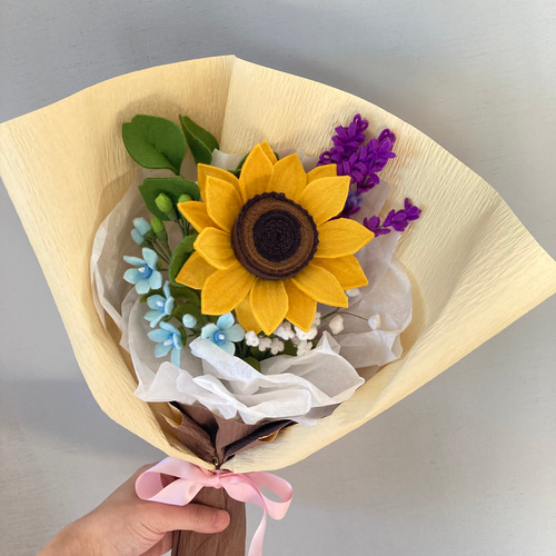 R様 ハンドメイドブーケ おまとめ フェルトの枯れないお花】 ひまわり