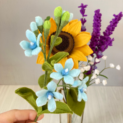 フェルトの枯れないお花】 ひまわりのブーケ / 贈り物 ギフトに