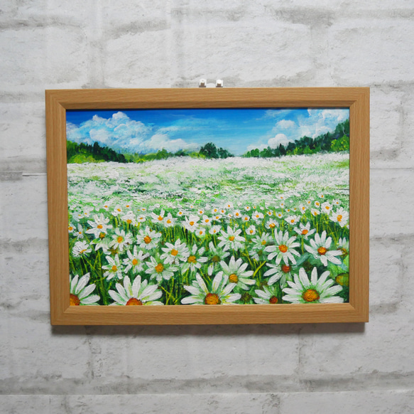 期間限定セール 絵 油彩画 油彩 油絵 絵画【マーガレットのお花畑】 HR 絵画 絵画