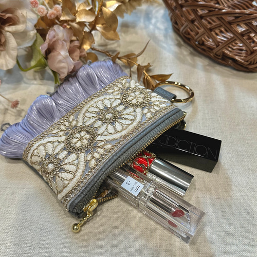 インド刺繍リボン ミニポーチ ポーチ ekopeto 通販 17916543