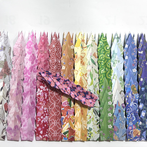 折り鶴シャワー 100羽7.5×7.5 和柄 花柄 千代紙 デザペ 千羽鶴 折り紙