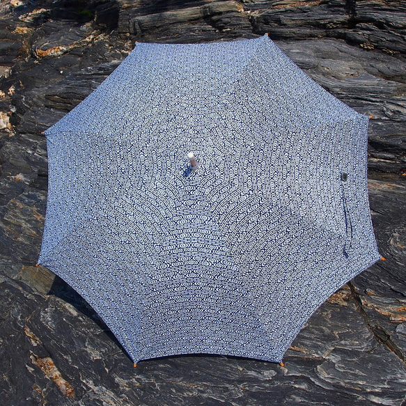 着物リメイク日傘＊流水紋の浴衣反物から作った日傘, Kimono upcycling  