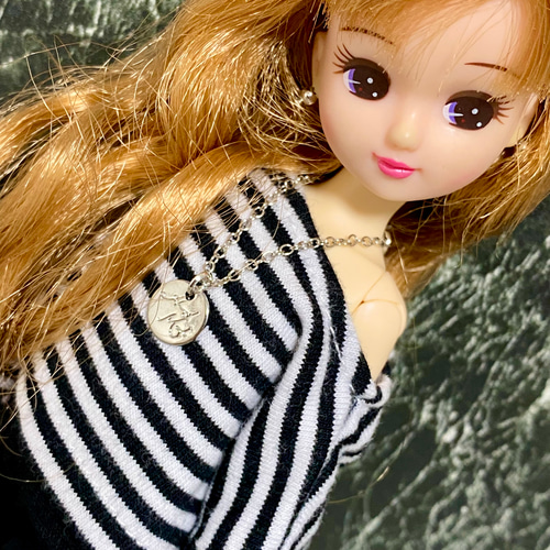 ドール用シルバープレートネックレス【チェーン細め】 その他人形