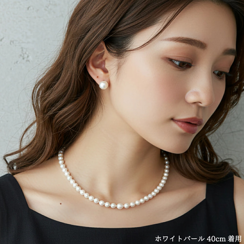 日本製 パール 真珠 ネックレス イヤリング ピアス 2点セット 冠婚葬祭