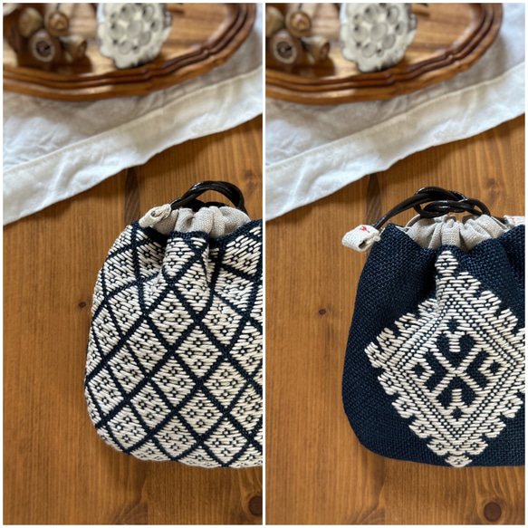 こぎん刺しミニミニ巾着袋 濃あさぎ 巾着袋 kotonoshika 通販