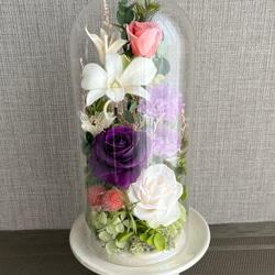 プリザーブドフラワー 仏花＊ガラスドーム入り Lサイズ プリザーブド