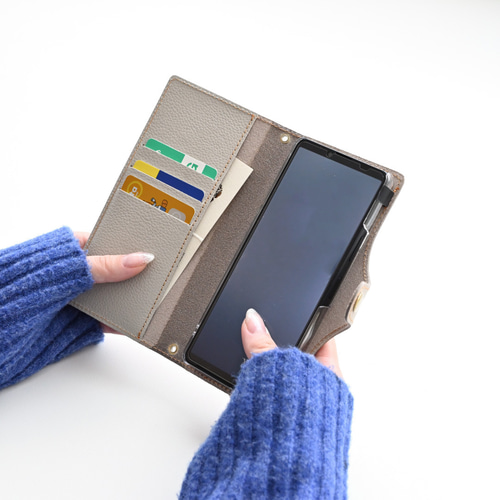 全機種対応 スマホケース 手帳型 ベルト付き 【 new シュリンク