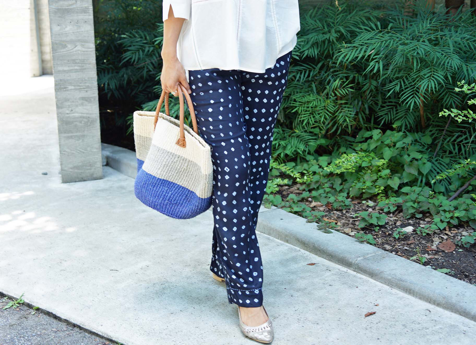 【即納可】バンダニ染・レーヨンイージーパンツ（NK24-006-navy）_manika