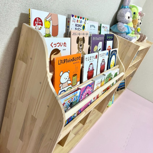絵本棚、おもちゃ棚セット 本棚・絵本棚・マガジンラック 木工