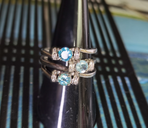 ブルーアパタイト・月と太陽silver ring Silver925☆太陽と月リング