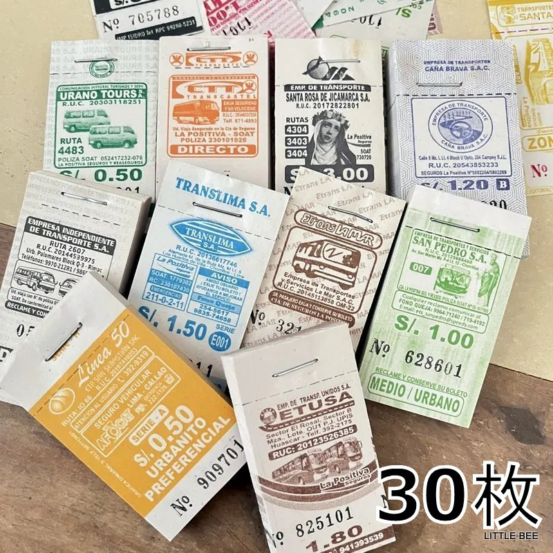 中古 ジャンクジャーナル 海外バスチケット ロールチケット×3 ヴィンテージ