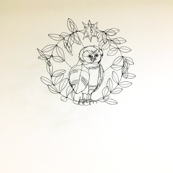ワイヤーアート　ワイヤークラフト  森のふくろう　フクロウ  梟 ワイヤーアートワイヤークラフト 森のふくろうフクロウ 梟