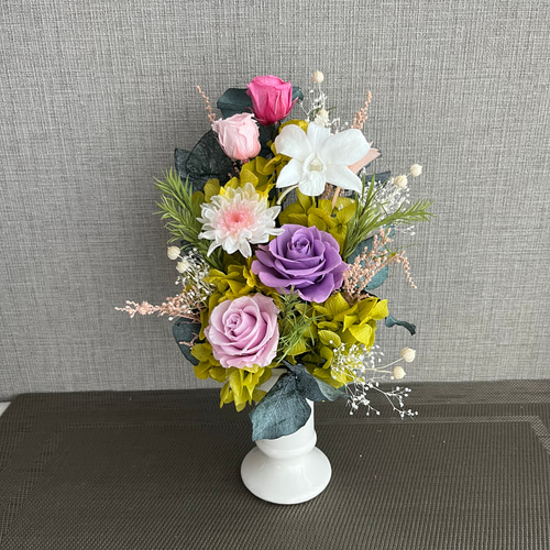 プリザーブドフラワー ＊仏花 縦長タイプ プリザーブドフラワー M Rose