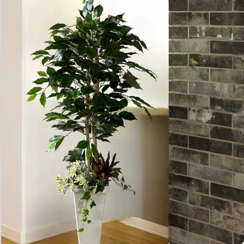 光触媒人工観葉植物ウォールグリーンフェイクグリーンショウナンゴム1.3