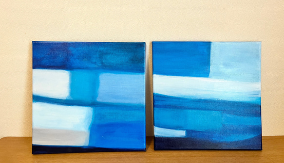 A study of the color blue λ/抽象画 (S4)/北欧/アート/モダン/現代アート/青/絵画 study of the color