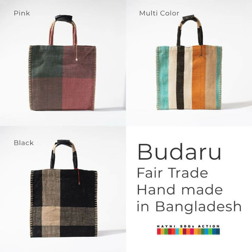 スナップオン　麻手提げバック　レア Eternity Tote Bag with bamboo handle 【Miyako】 竹持ち手の
