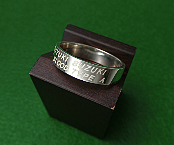 【シルバー製IDリング】自己証明：緊急時に自己を証明する　『日本製』『男女兼用』