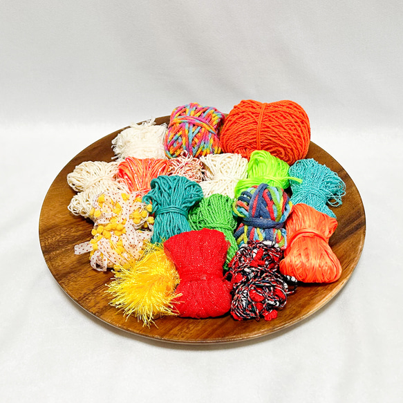 編み物キット【気ままショッピングバッグⅡ】ネオンオレンジ 4枚目の画像