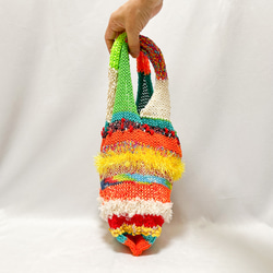 編み物キット【気ままショッピングバッグⅡ】ネオンオレンジ 7枚目の画像