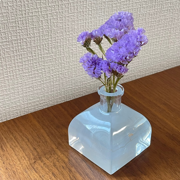 一輪挿し　2液性レジン　インテリア　雑貨　クリア　ホワイト　泡 4枚目の画像