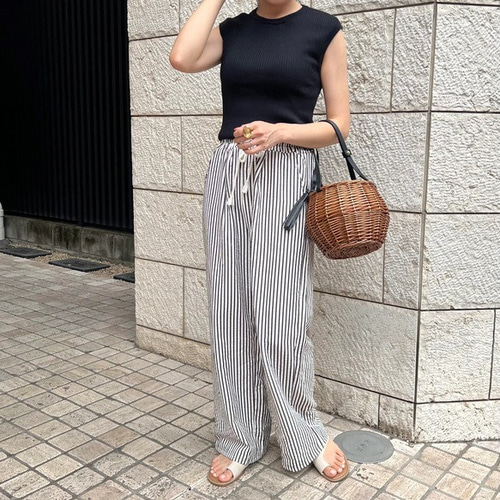 新送0】脱マンネリのストライプパンツ 軽くて履きやすくシワにならない