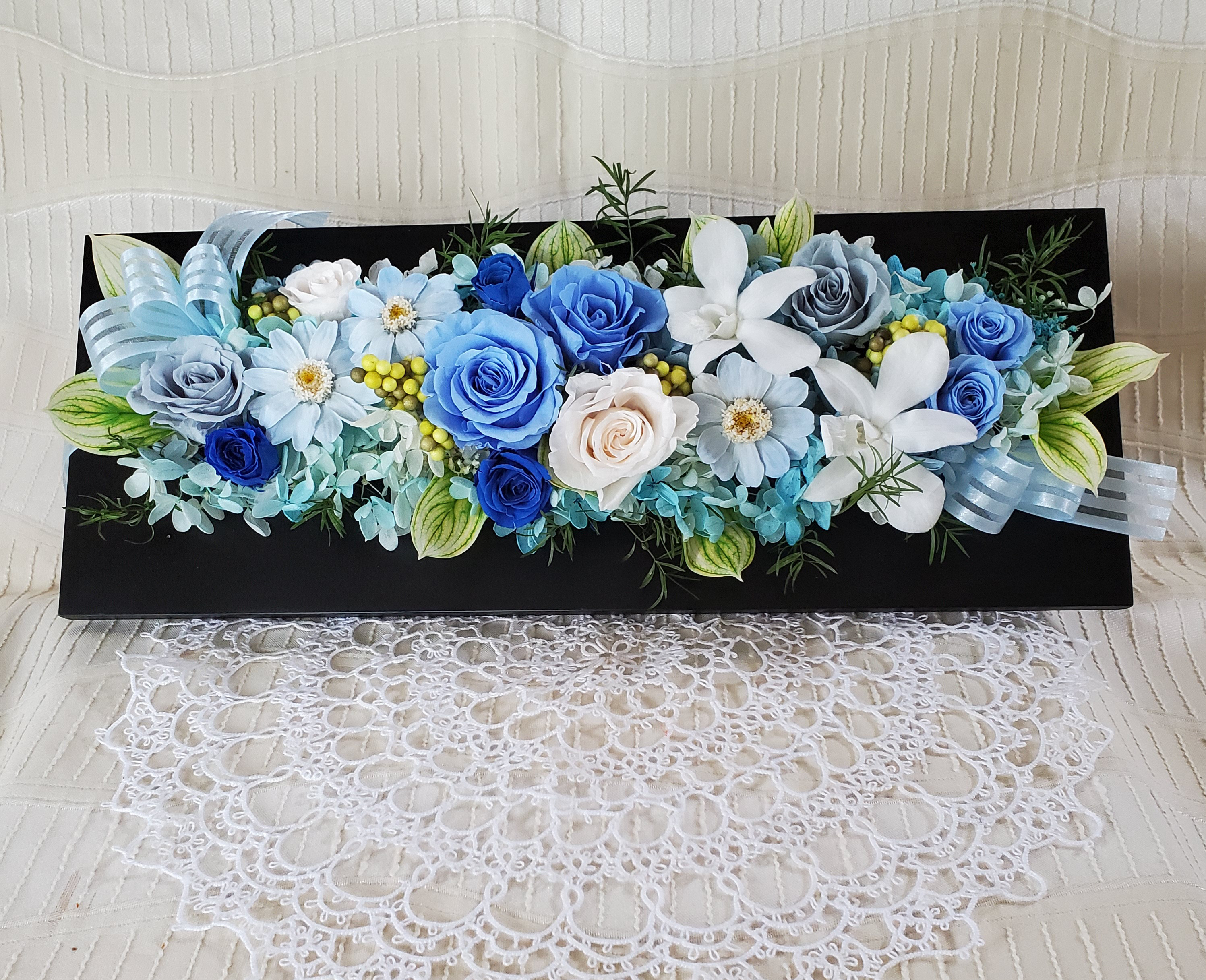 送料無料　ギフトケース入り　ブラックフレームアレンジ　結婚祝いなど大切な方へのプレゼント　(受注制作)　Creema限定