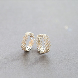 Sv925純銀製 透かす レース風 リング 指輪　  重ね付け つけっぱなし　ニッケルフリー　金属アレルギー対応 8枚目の画像