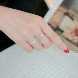 Sv925純銀製 透かす レース風 リング 指輪　  重ね付け つけっぱなし　ニッケルフリー　金属アレルギー対応 6枚目の画像