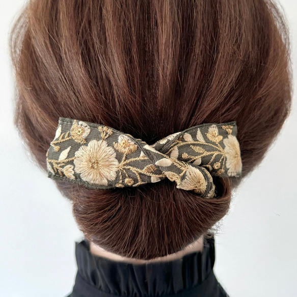 フラワーヘアバレッタ、お団子用ヘアピン - ヘアピンボールヘッド用  