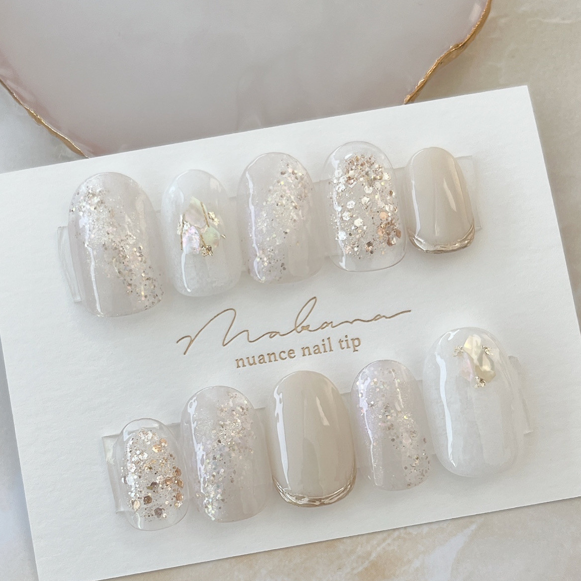 りページ ネイルチップ AN39 600枚入り クリアチップ【ベリーショート】クリアネイル