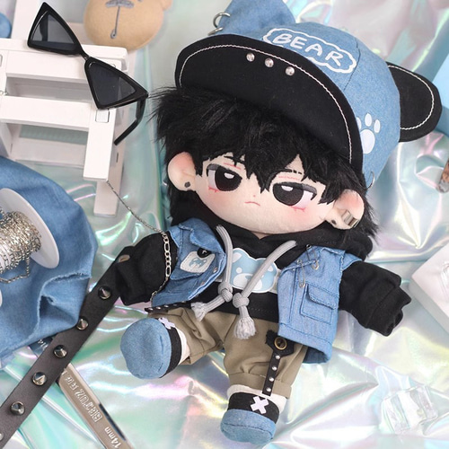 20cm着せ替えぬいぐるみ服 ヒップホップ熊セット 着せ替え人形