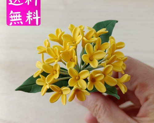 手彫り木製人形 黄色 花飾り クリーム イエロー ガーベラプリンセスの髪飾り ✧ ヘッドドレス