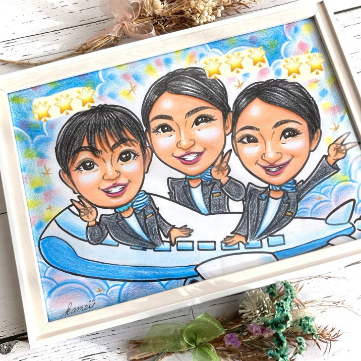 就職・退職祝い 結婚記念日 誕生日 似顔絵 イラスト プレゼント