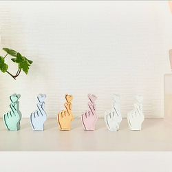 sweetylily様オーダーペイント　セメントオブジェ　ハンドメイド雑貨 セメントオブジェ 指ハート 推し活 インテリア雑貨 置物 その他