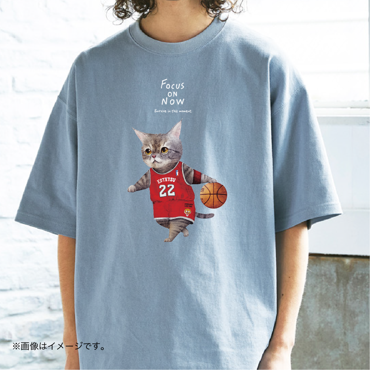 厚みのあるBIGシルエットTシャツ「FOCUS ON NOW」  /送料無料