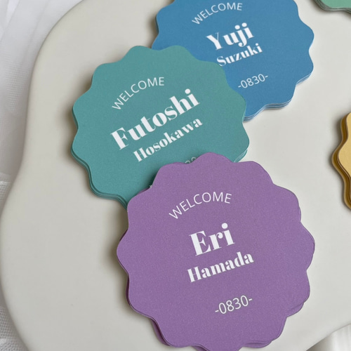 もこもこ 席札 ウエディング 結婚式 ペーパーアイテム 席次表・席札