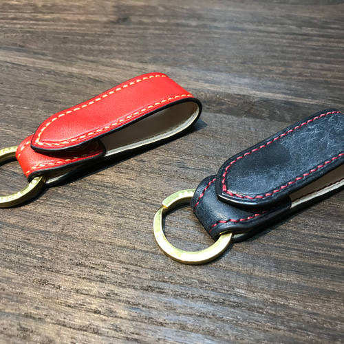 ベルトループキーホルダー【リングタイプ】栃木レザー キーリング 革福