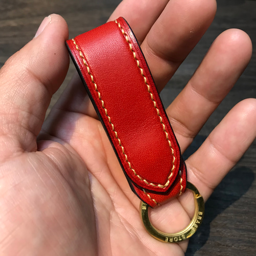 ベルトループキーホルダー【リングタイプ】栃木レザー キーリング 革福
