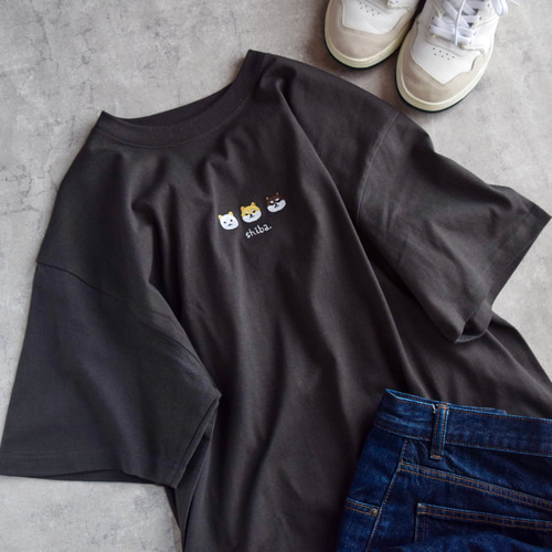 2025新作】犬種が選べる！わんこトリオ刺繍Tシャツ 名入れ可