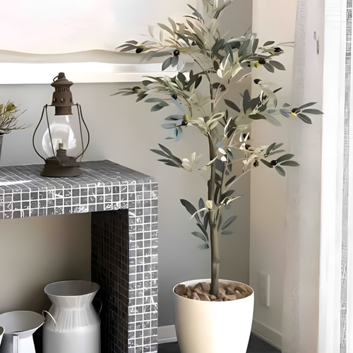 光触媒　人工観葉植物　ウォールグリーン　フェイクグリーン　オリーブツリー1.35 光触媒 人工観葉植物 ウォールグリーン フェイクグリーン オリーブ