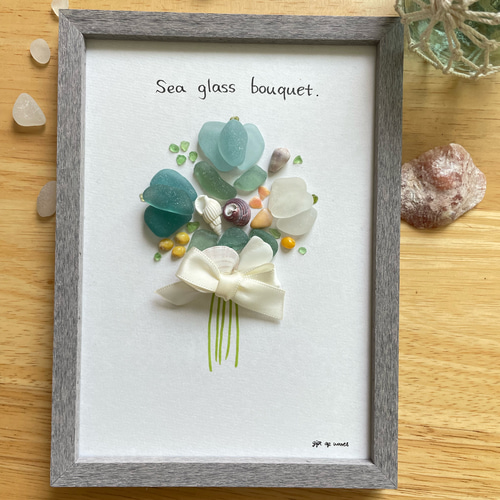 シーグラス 花束 グラスブーケ ブーケ 貝殻 シェル インテリア雑貨  