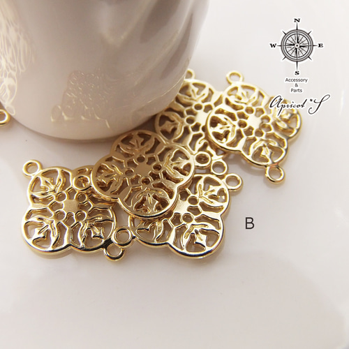 5個】形2種類あり☆ 中華風 コネクター パーツ（ 金色 / ゴールド
